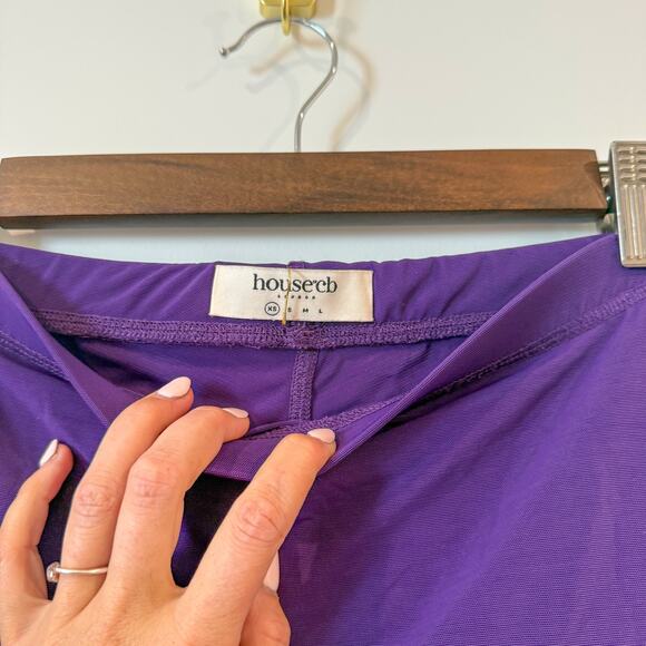 HOUSE of CB Erin Grape Mesh Trousers XS Purple Sheer Pants Sexy Rare - Picture 5 of 6